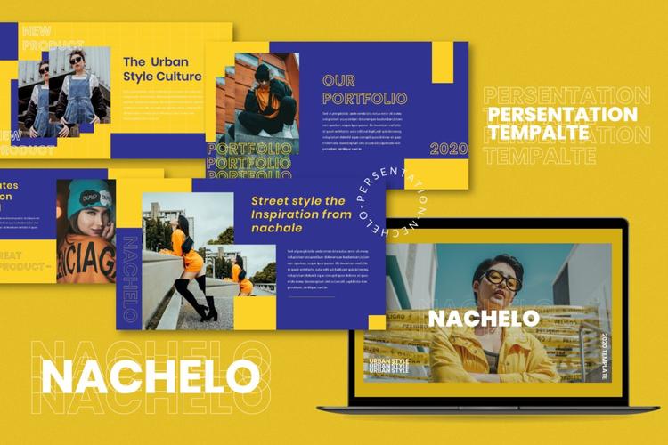 时尚潮流企业营销策划作品集演示文稿设计模板nachelo–powerpoint